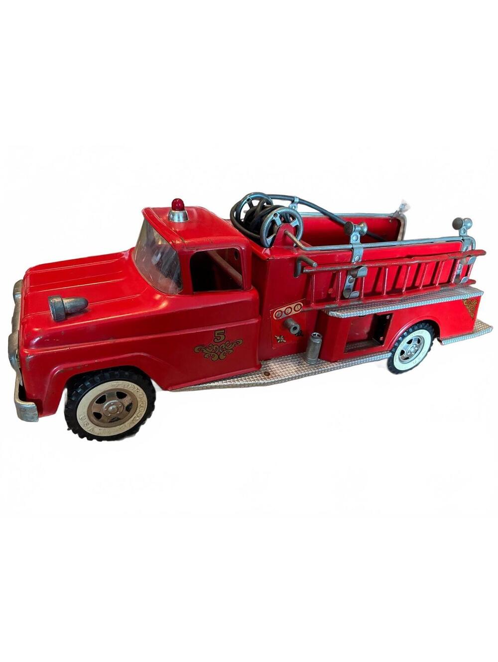 Vintage 1950s Tonka No. 5 Suburban Pumper Pressed Steel Fire Truck Toy
